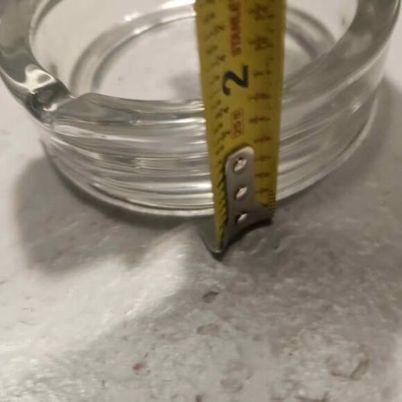 Heavy MCM Clear Glass Ashtray 4.5" - Picture 3 of 4
